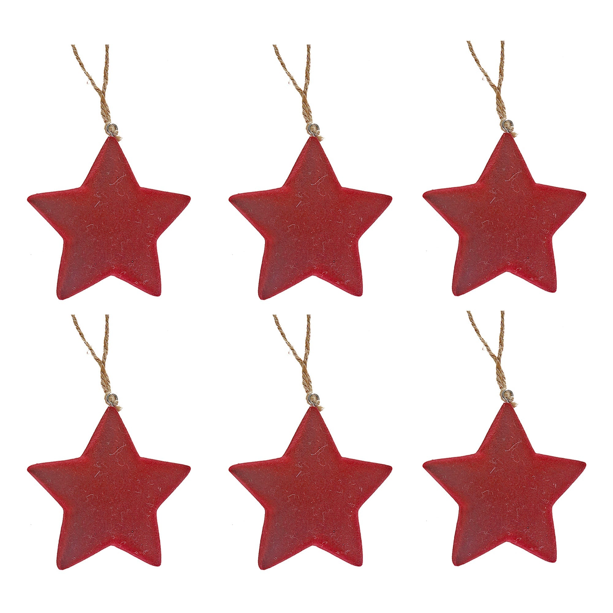 Velvet Star Christmas Ornaments, Holiday Tree Decorations, Soft Fabric Star Ornaments, Set of 6