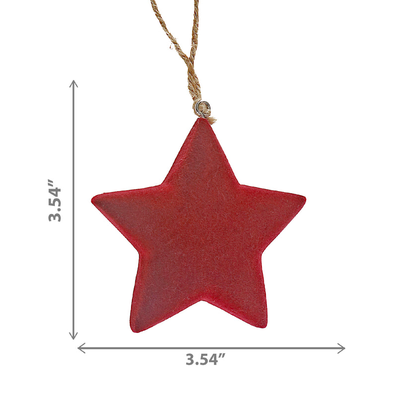 Velvet Star Ornament - Set of 6