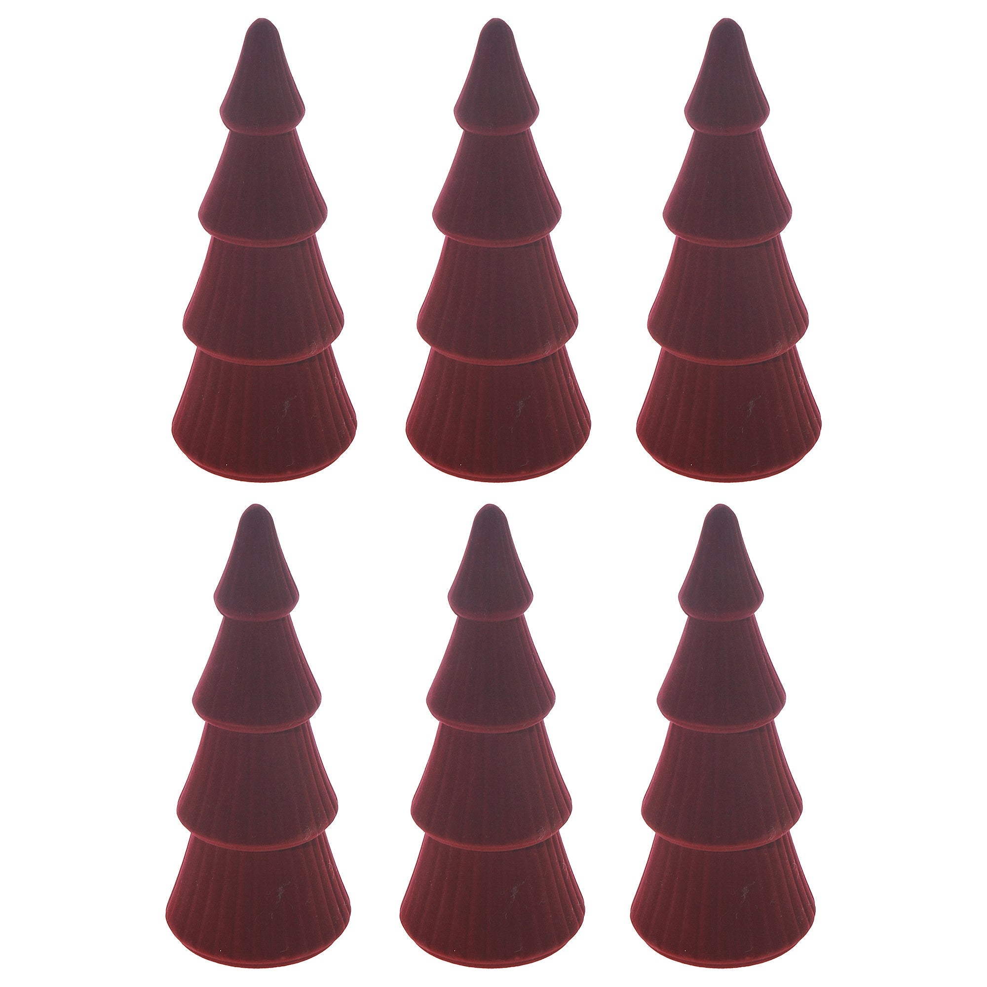 Velvet Christmas Tree Ornaments, Holiday Tree Decorations, Soft Fabric Festive Ornaments, Set of 6
