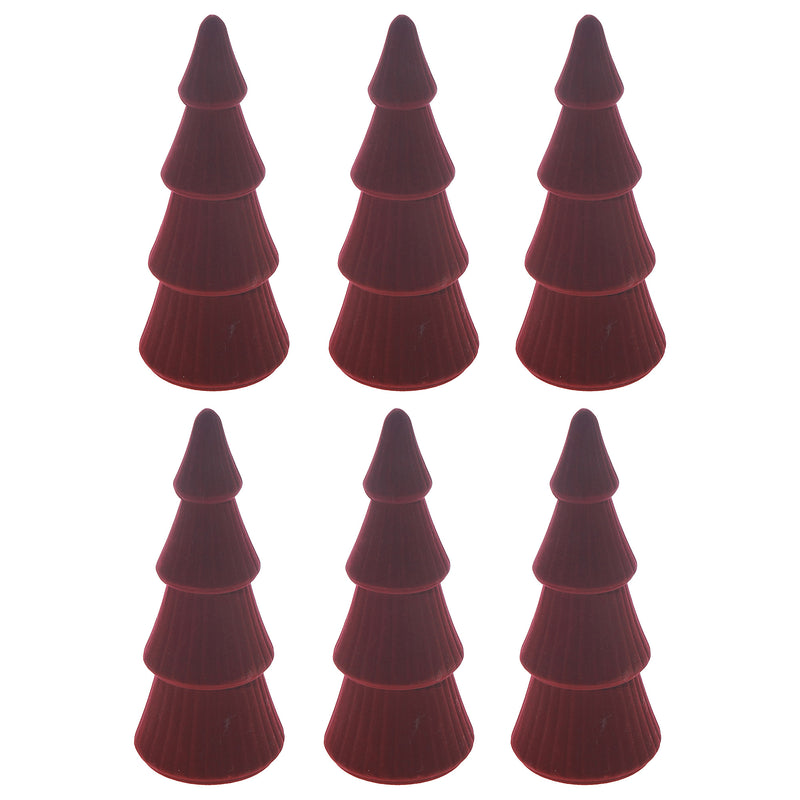 Velvet Tree Ornament - Set of 6