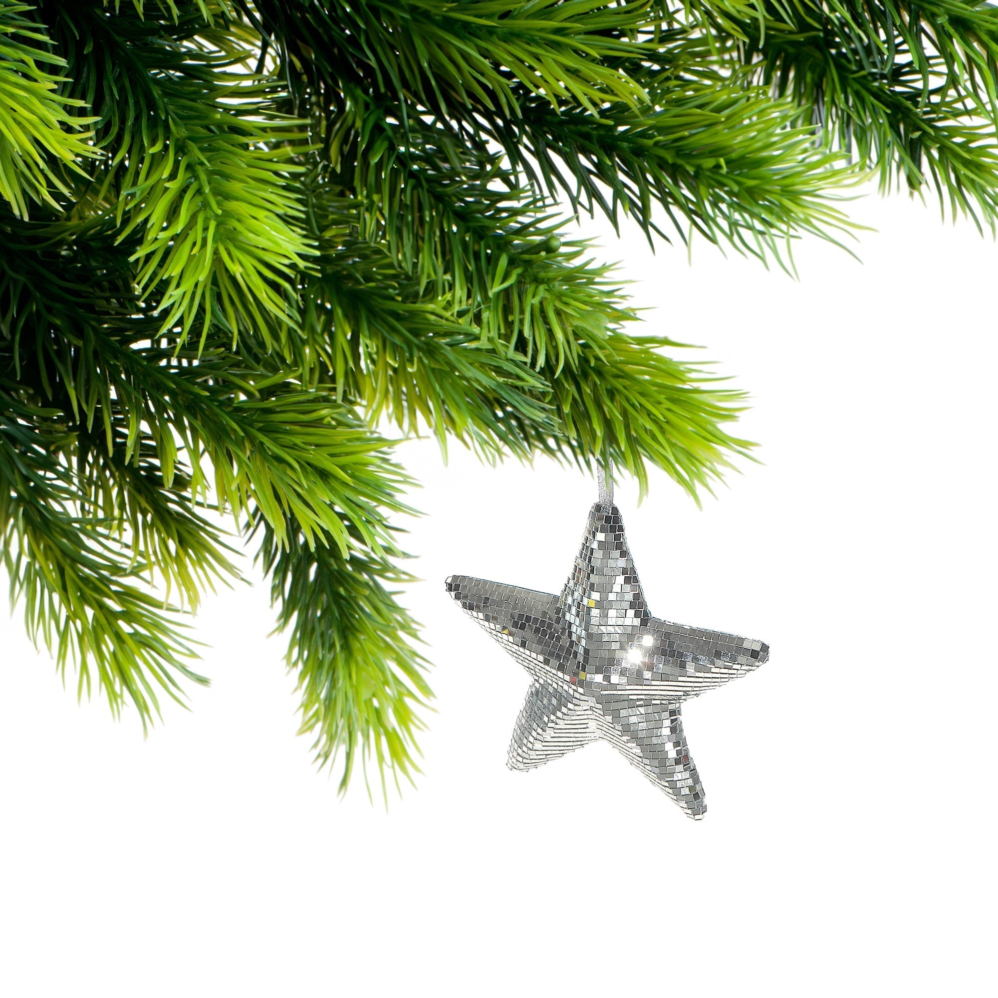 Sparkling Disco Mirror Star Christmas Ornament, Holiday Tree Decoration, Shiny Reflective Star Décor