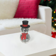 Sparkling Disco Mirror Snowman Decor – Christmas Tabletop Decoration, Holiday Winter Accent, Festive Seasonal Figurine