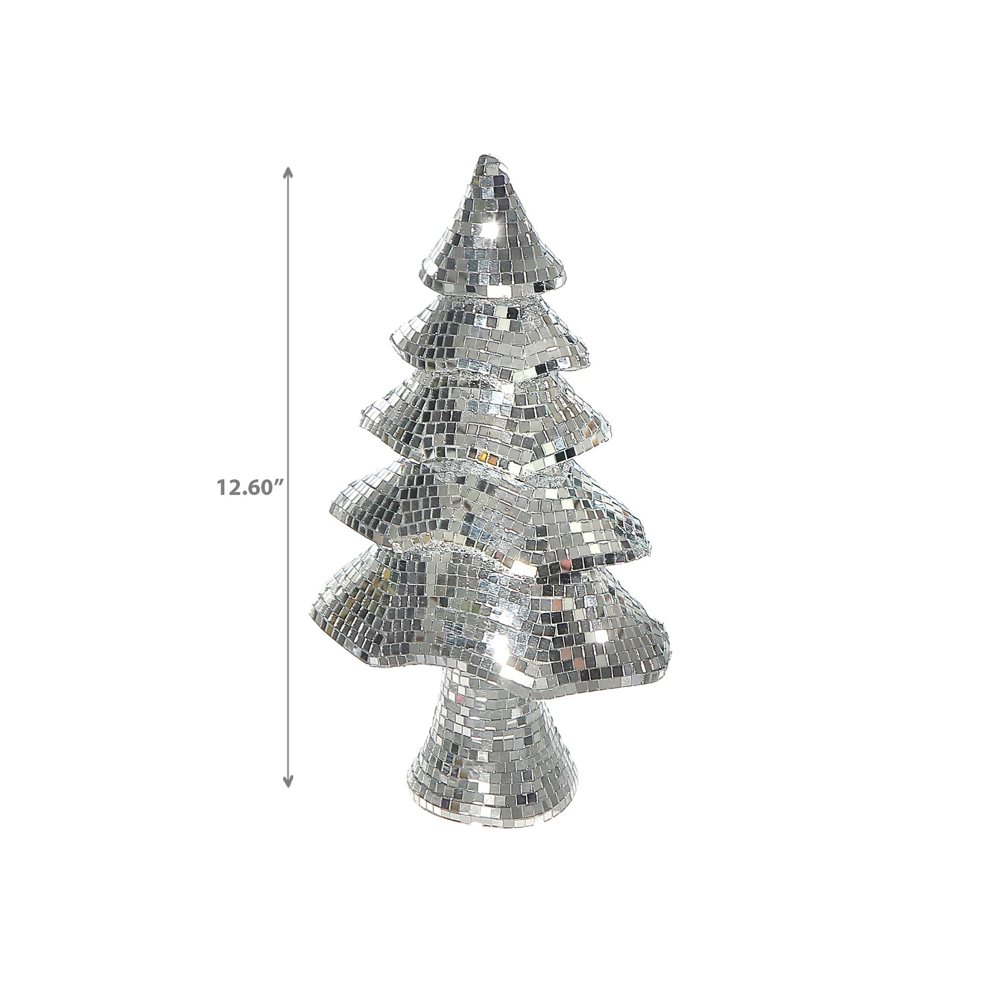 Sparkling Disco Mirror Tree Decor – Christmas Tabletop Decoration, Holiday Centerpiece, Festive Winter Home Accent