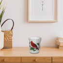 Frosted Holly Berry Cardinal Glass Elegance Vase