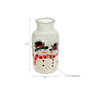 Frosted Glass Mason Jar (Double Snowman)