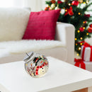 Led Crackled Glass Ornament Decor (Double Snowman)
