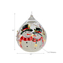 Led Crackled Glass Teardrop Decor (Double Snowman)
