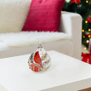 Led Crackled Glass Teardrop Decor (Cardinal On Giftbox)
