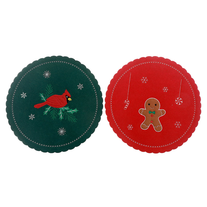 4 Pack Felt Placemat (13.8") (Large) (Asstd)