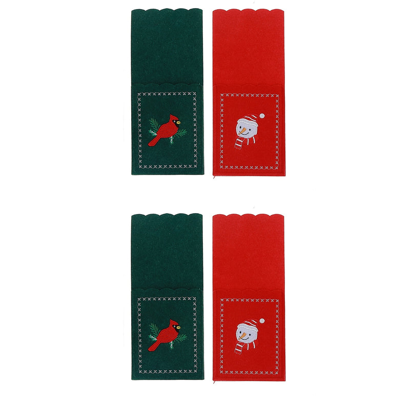 4 Pack Felt Cutlery Holder Pocket (Asstd) - Set of 2