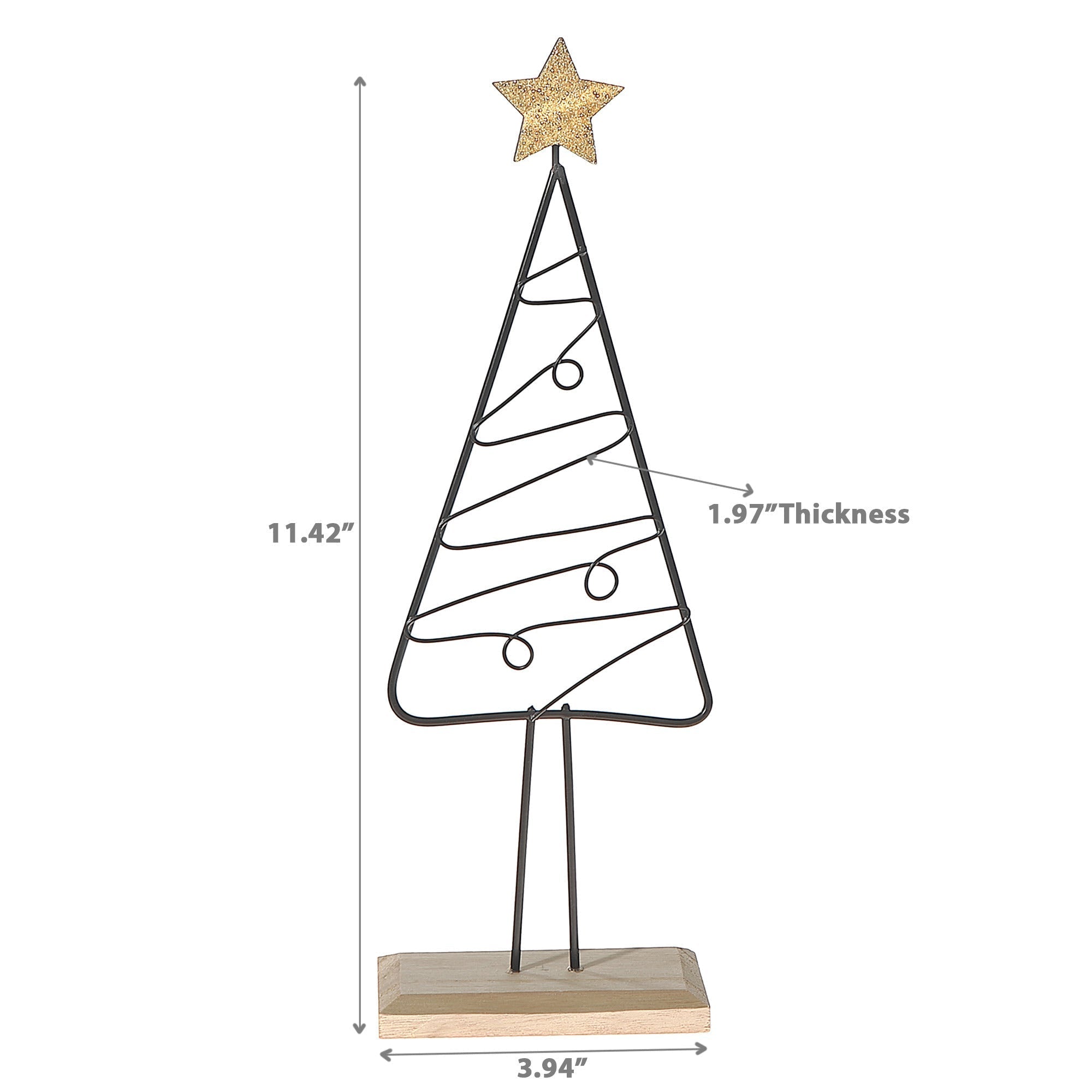 Wire Tree & Star Stand Decor 11.42" – Holiday Table Decoration