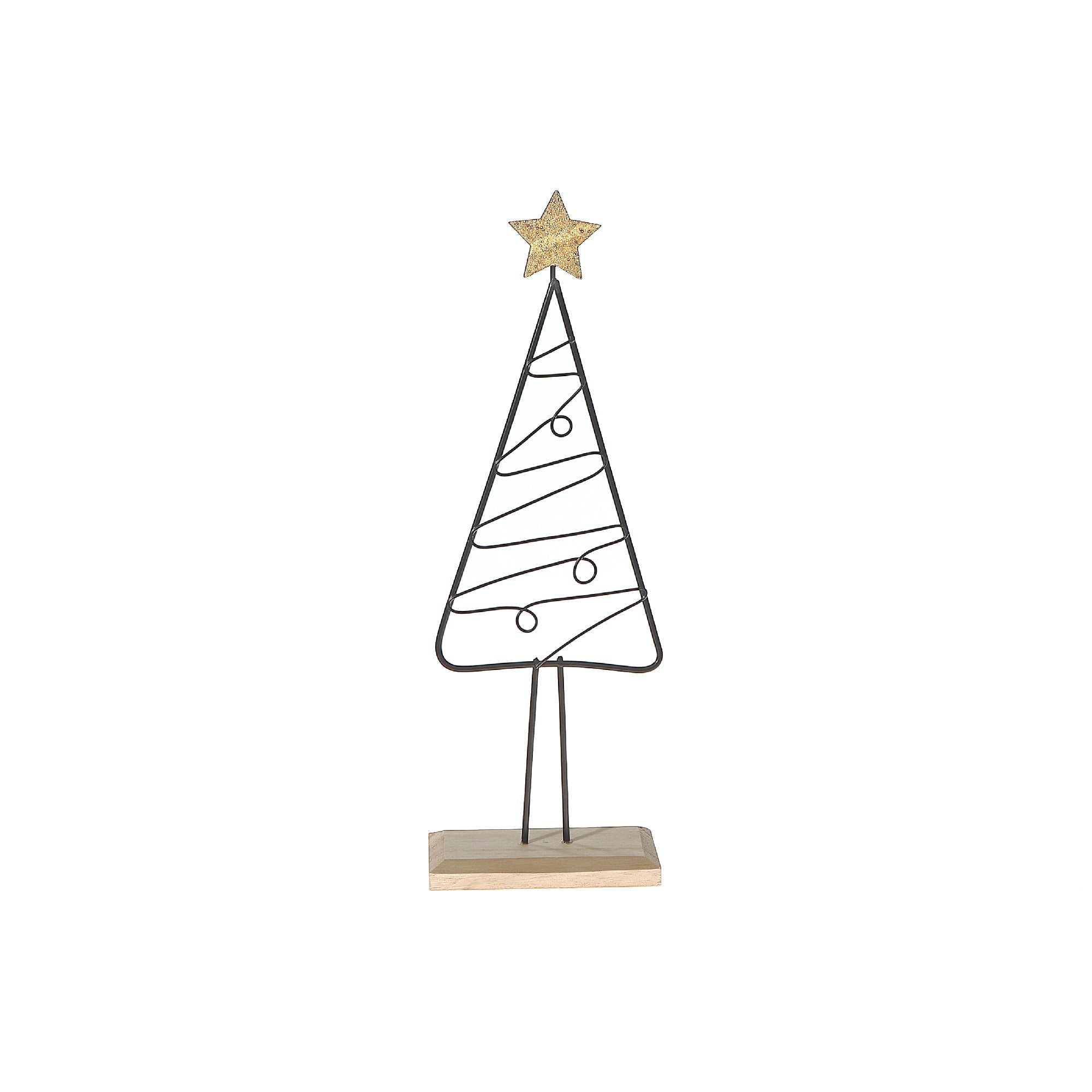 Wire Tree & Star Stand Decor 11.42" – Holiday Table Decoration