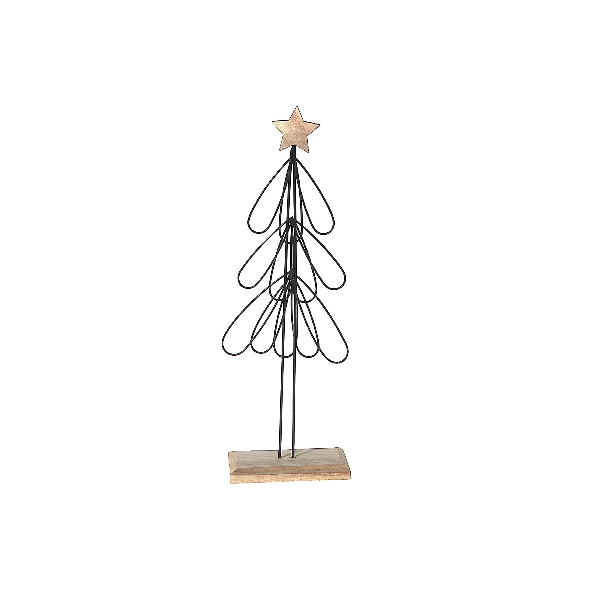 Wire Feather Tree & Star Stand Decor 12.2" – Holiday Table Decoration