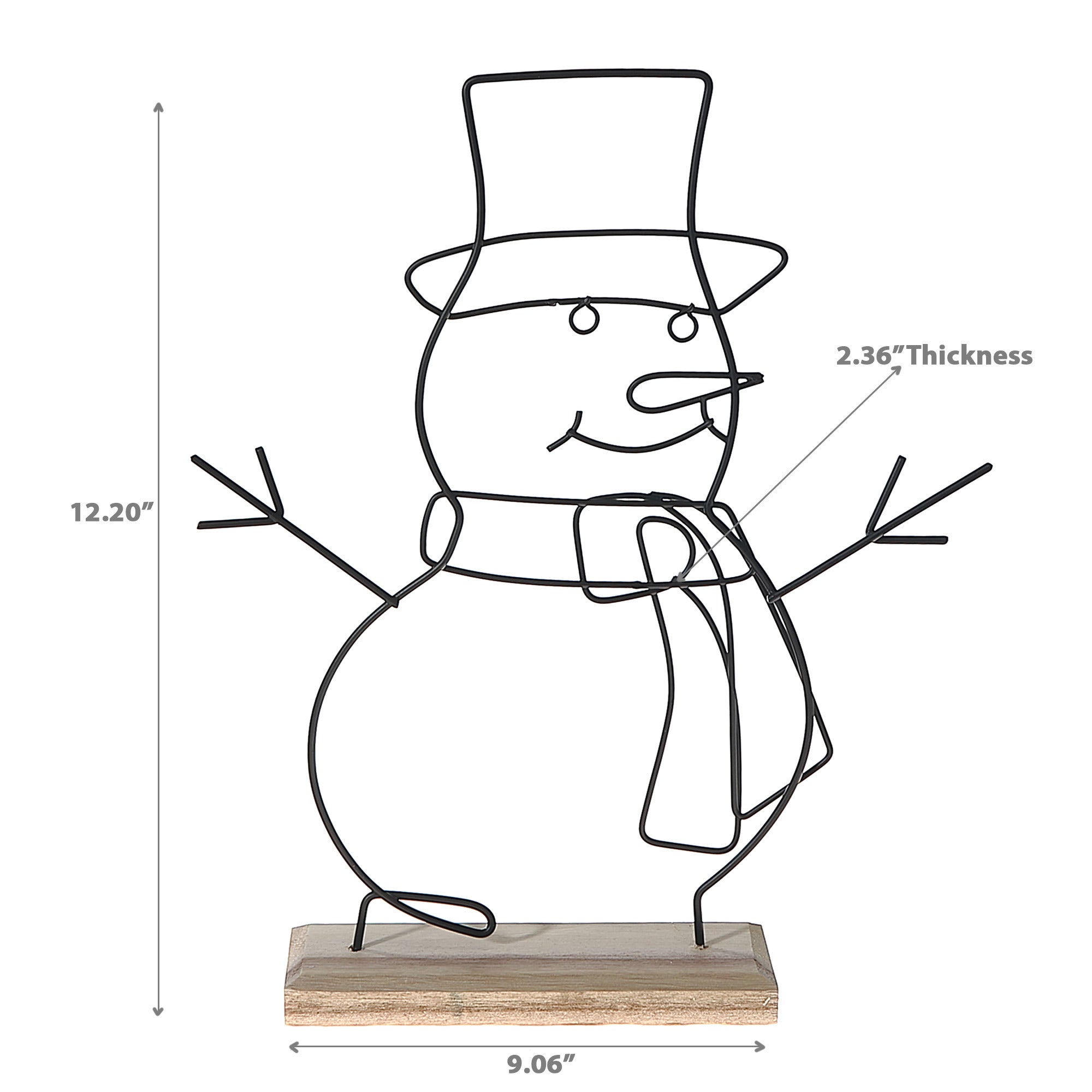 Large Wire Snowman Stand Christmas Decor – Holiday Table Decoration