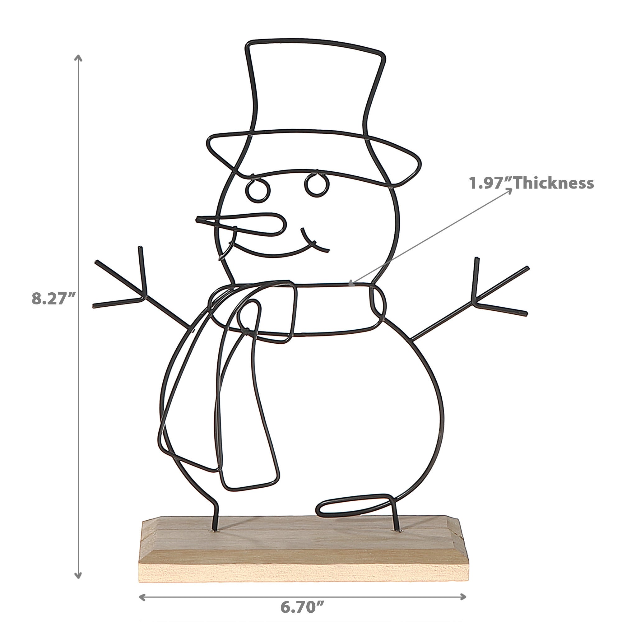 Small Wire Snowman Stand Christmas Decor Set of 2 – Holiday Table Decoration