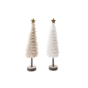 Fur Tree with Gold Star Assorted, Christmas, Holiday Decor- Set of 2