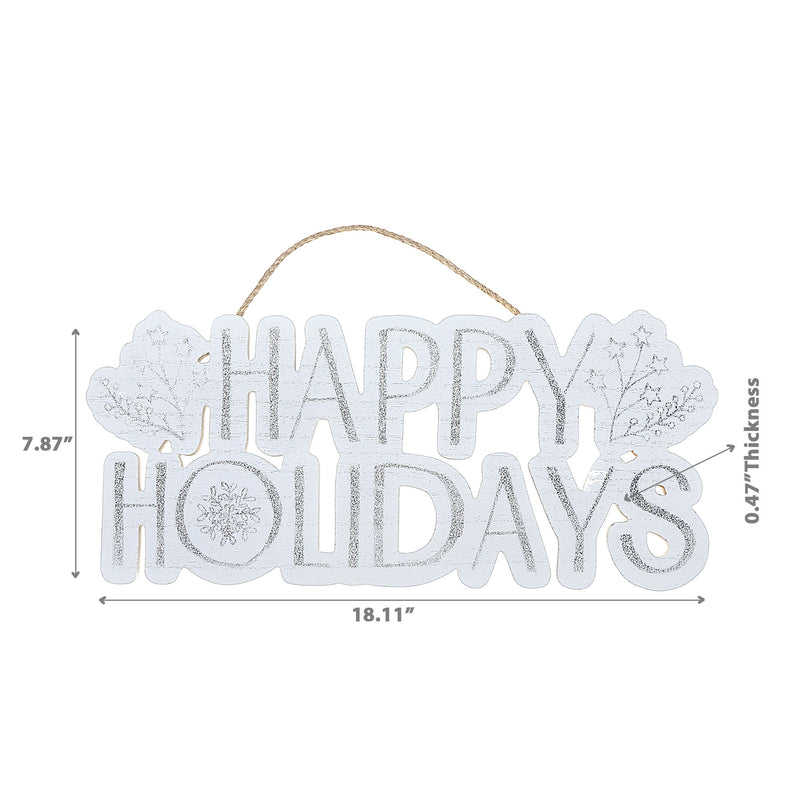 Wooden Happy Holidays Wall Hanger