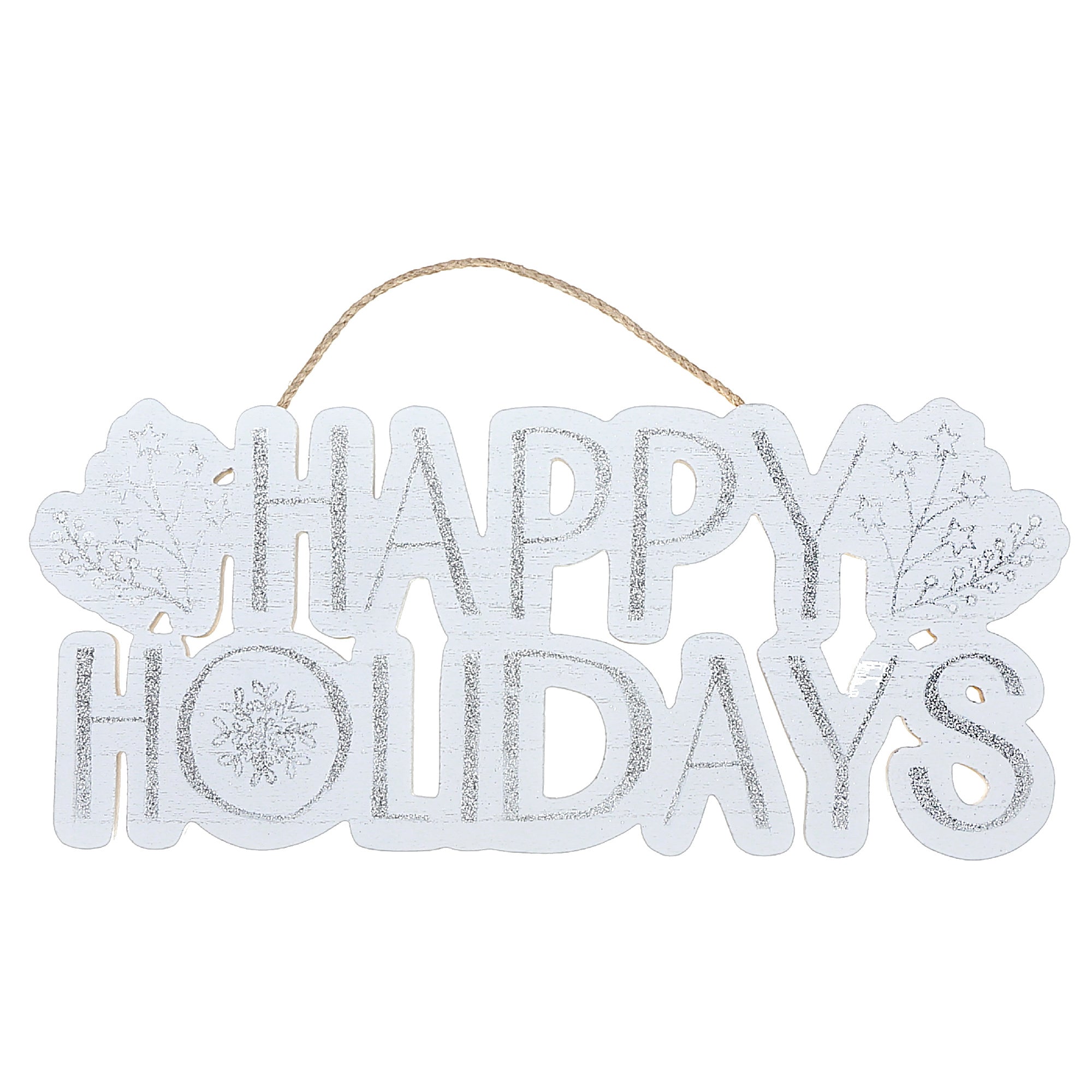 Wooden Happy Holidays Wall Hanger – Christmas Holiday Decor