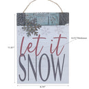 Wooden Wall Sign Hanger Let It Snow