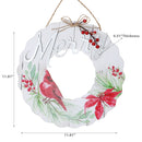 Wooden Wreath Cardinal Hanger Merry