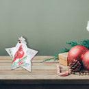 Wooden Star Table Top With Cardinal Christmas Blessings