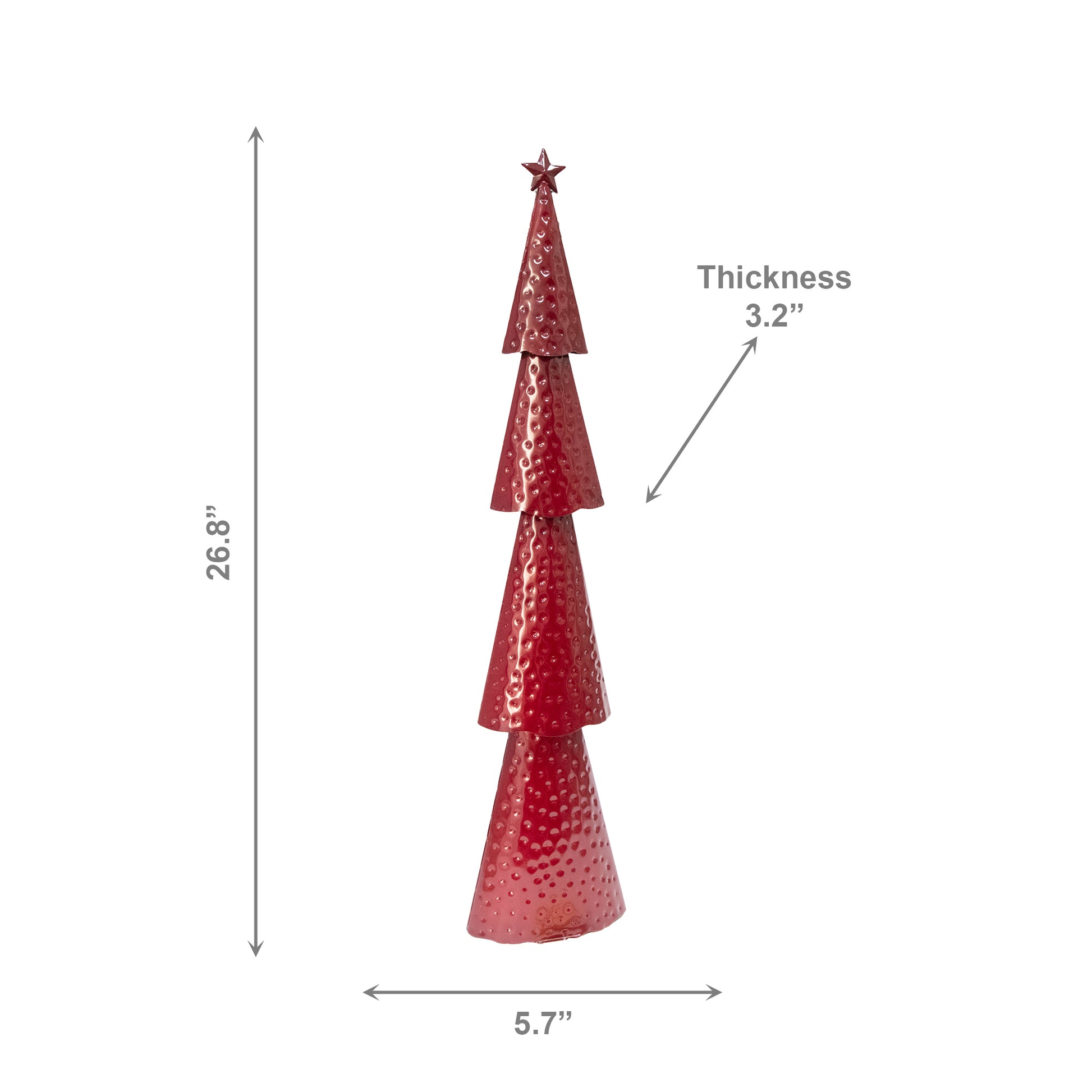 4 Tiered Red Metal Christmas Tree, Christmas, Holiday Decor