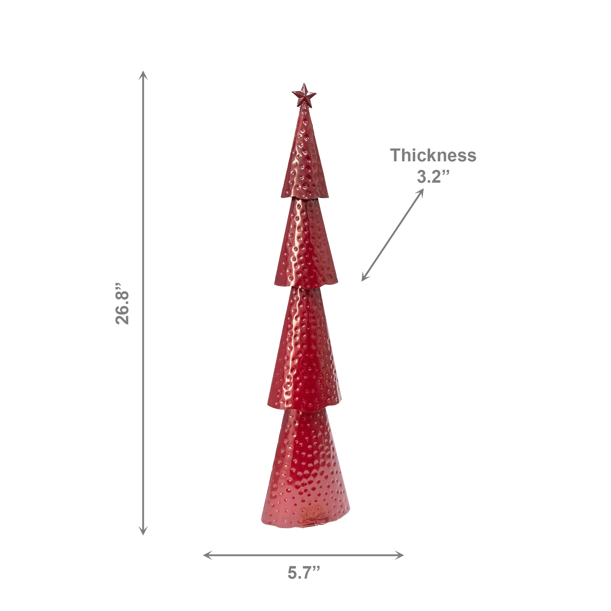 4 Tiered Red Metal Christmas Tree, Christmas, Holiday Decor