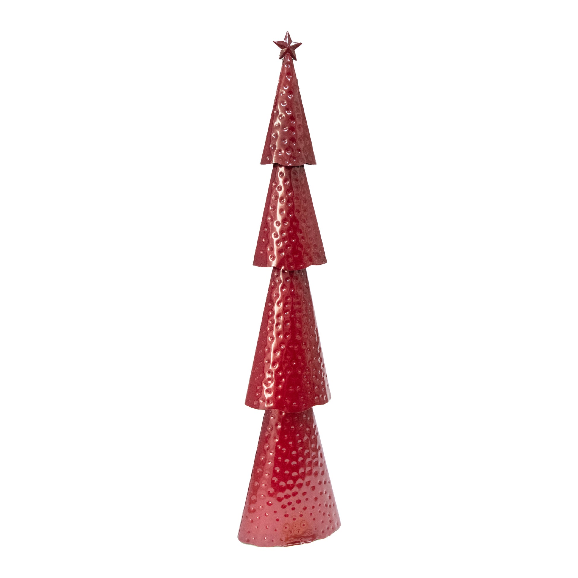 4 Tiered Red Metal Christmas Tree, Christmas, Holiday Decor