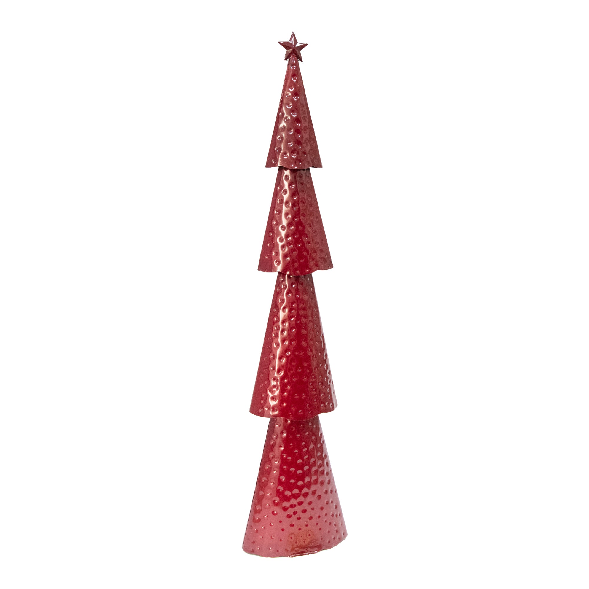 4 Tiered Red Metal Christmas Tree, Christmas, Holiday Decor