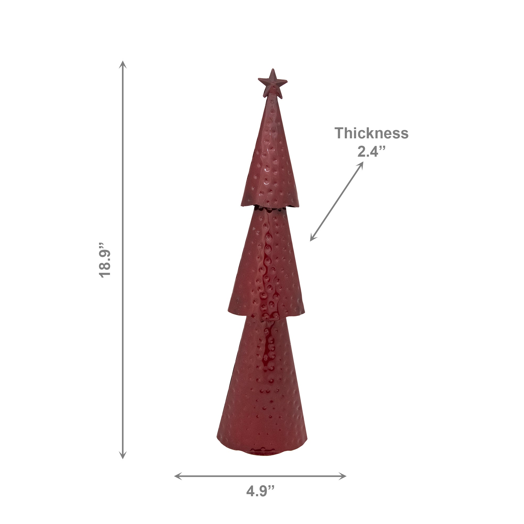3 Tiered Red Metal Christmas Tree, Christmas, Holiday Decor