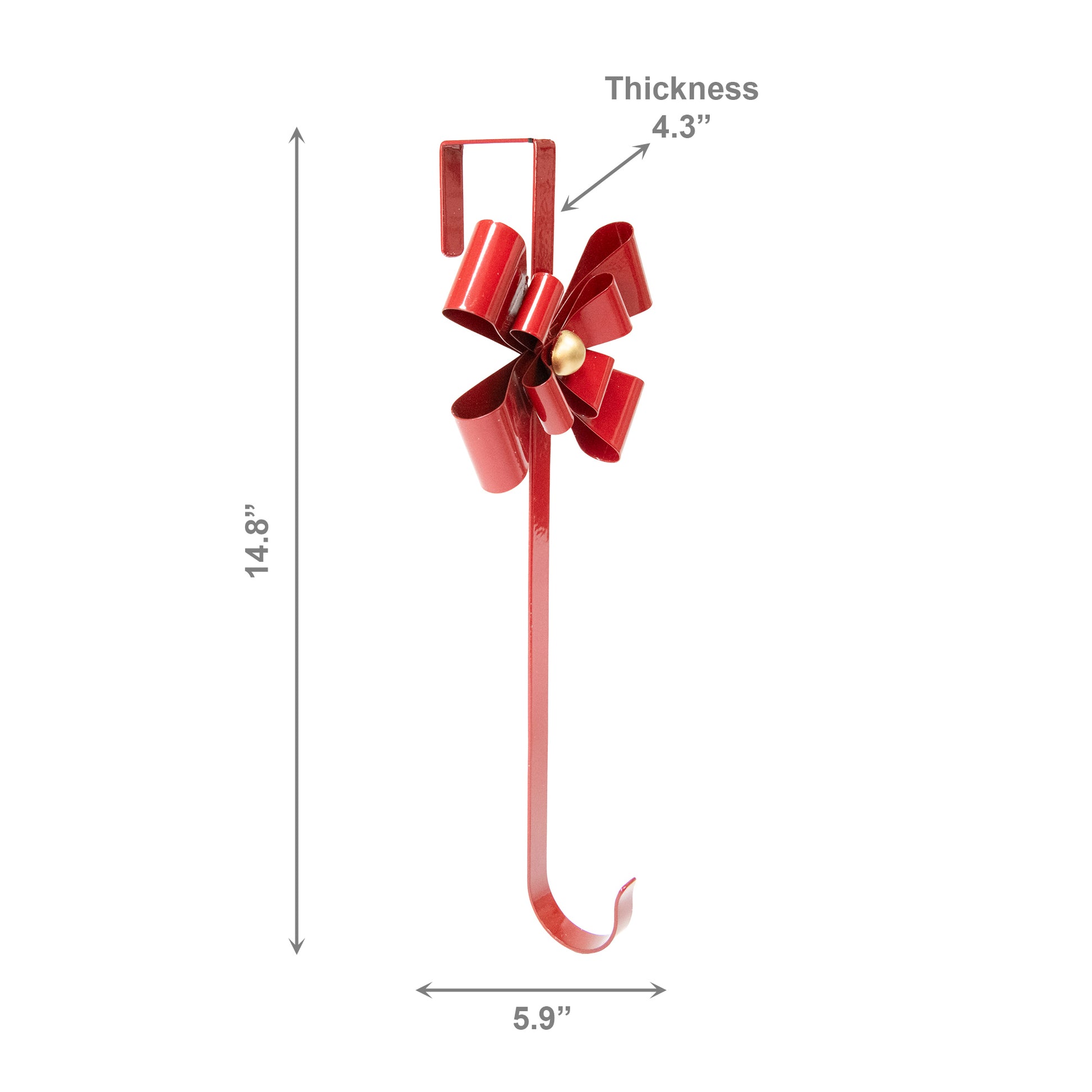 Metal Bow Wreath Hanger Red, Wreath, Holiday Decor- Set of 2