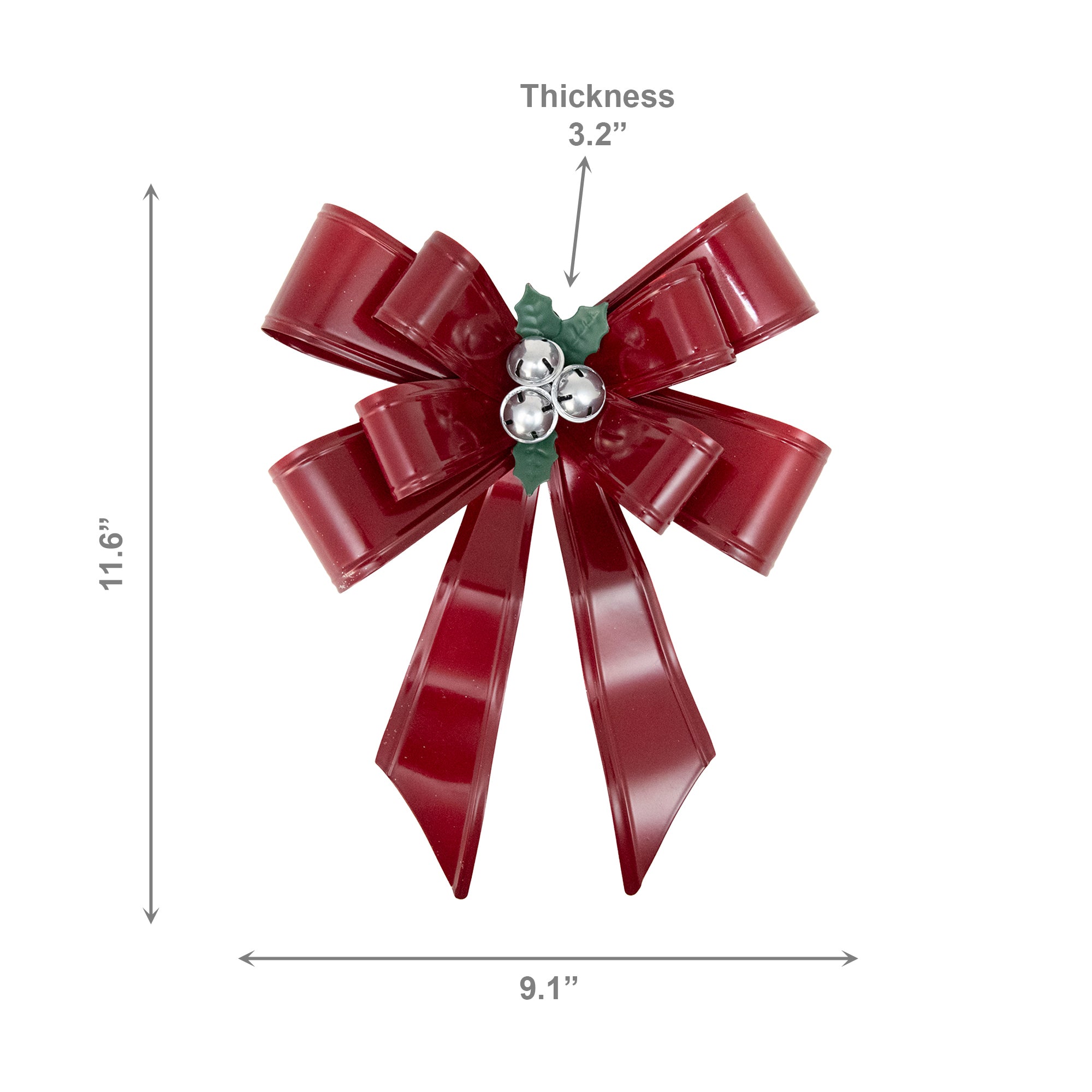 Red Metal Bow Wall Decor with Jingle Bells, Christmas, Jingle Bells, Holiday Decor