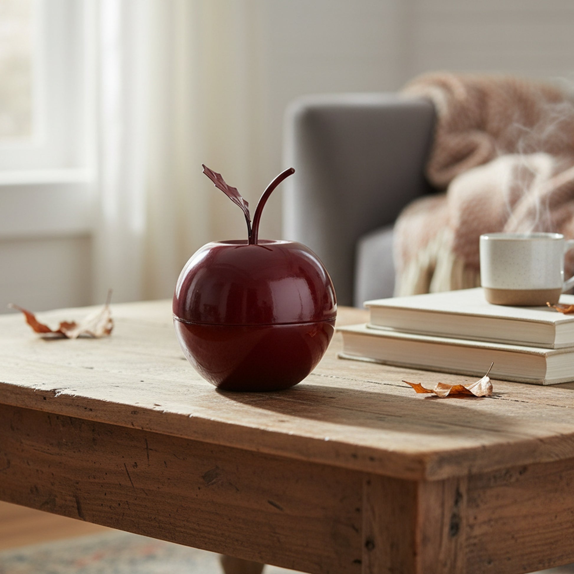 Red Metal Apple Table Decor, Holiday Decor