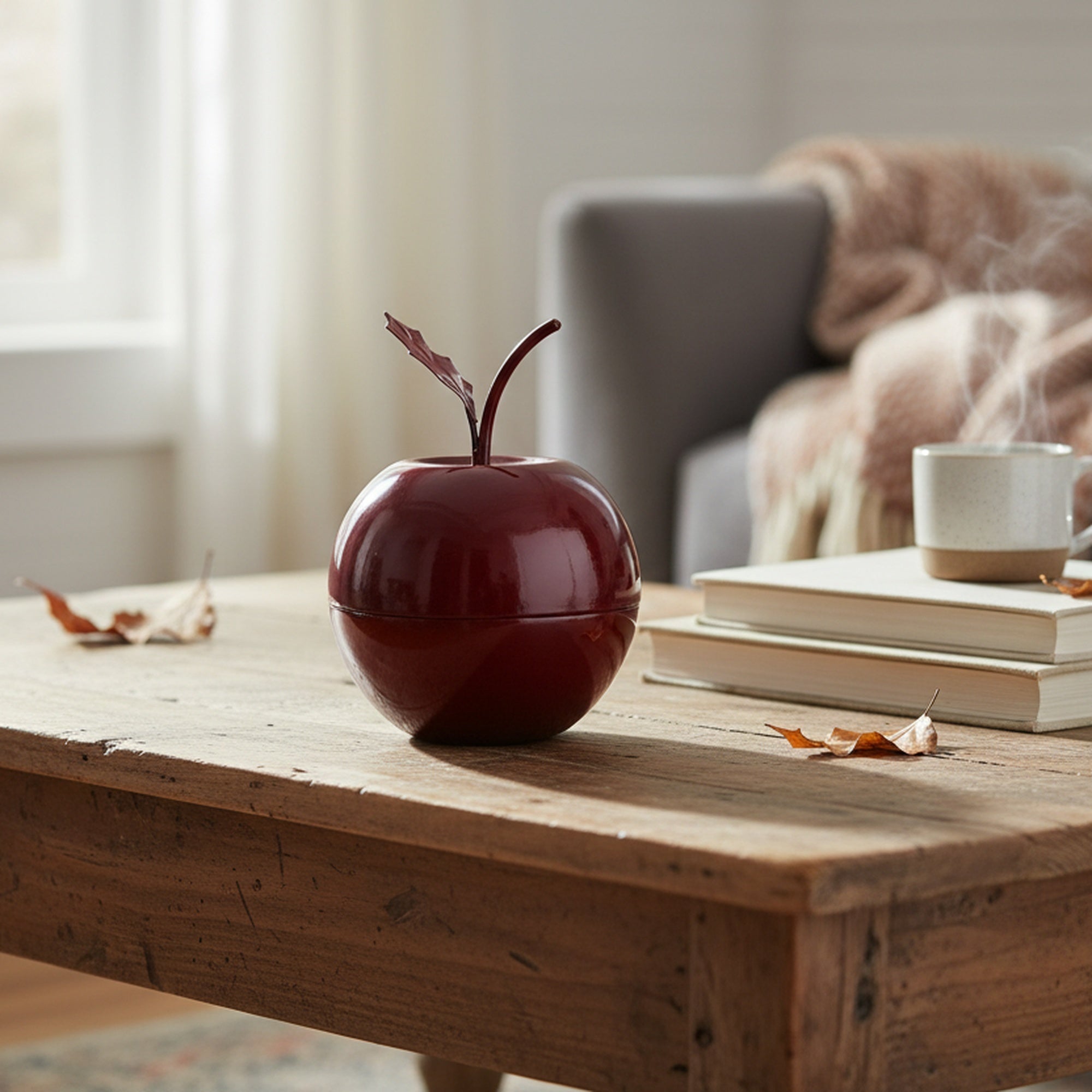 Red Metal Apple Table Decor, Holiday Decor