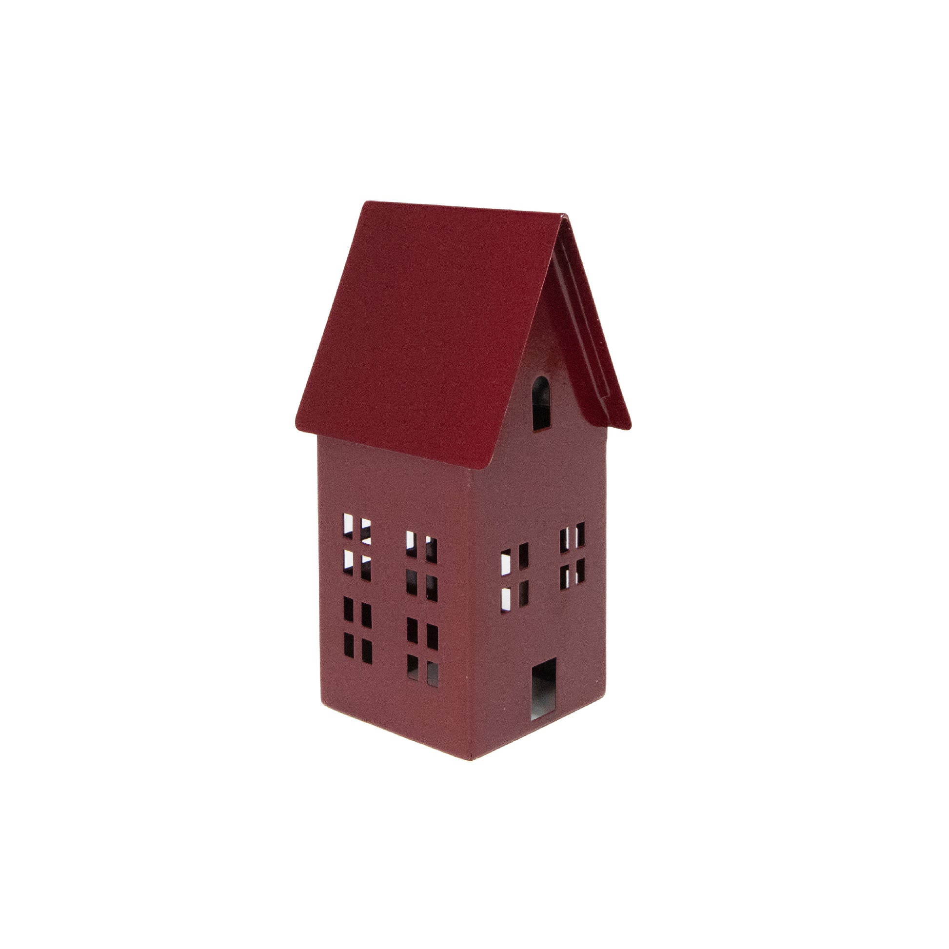 9" Red Metal House Decor, Holiday Decor