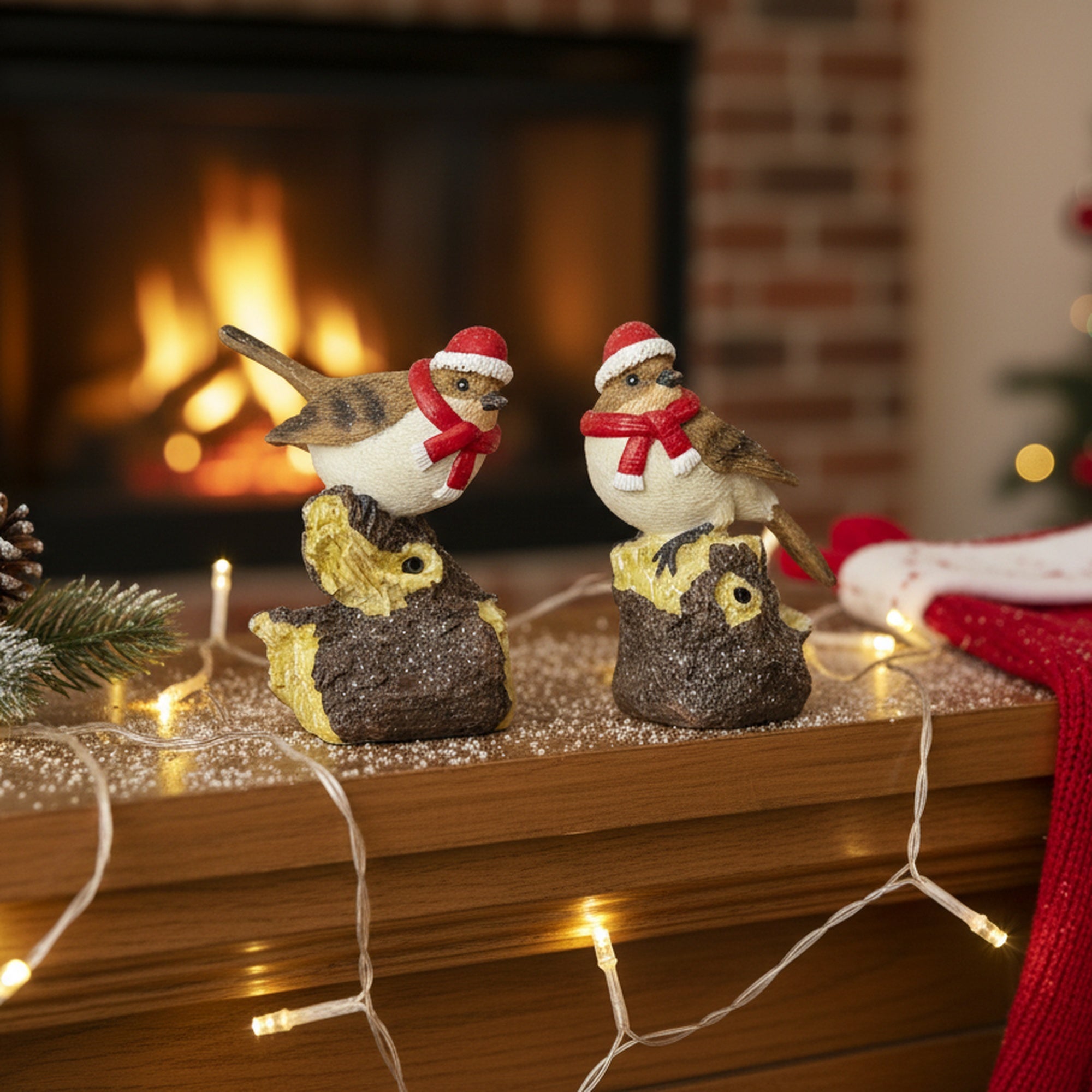 MotionActivated Chirping Christmas Bird Assorted, Christmas, Holiday Decor- Set of 2