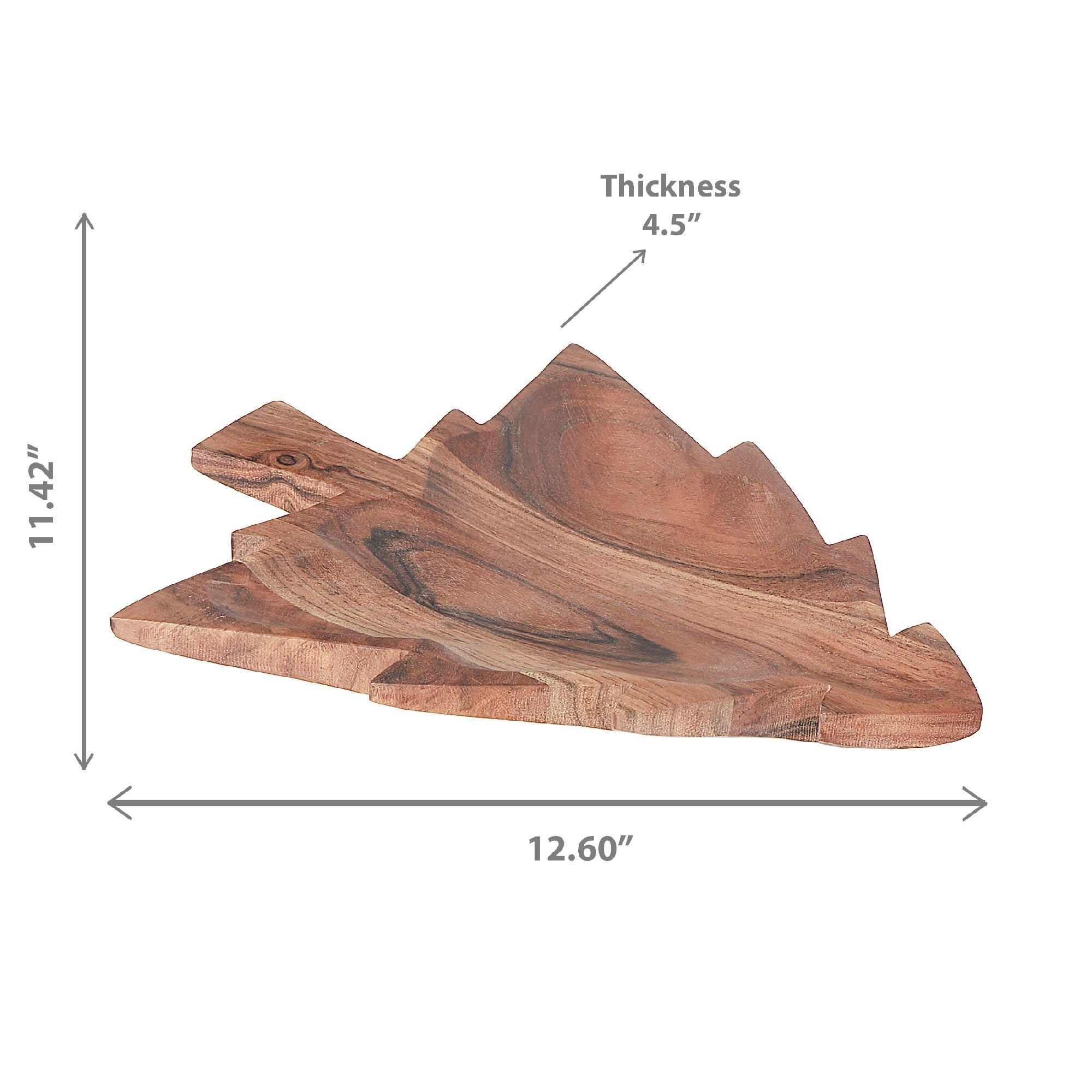 Acacia Oiled Wooden Christmas Tree Dish – Holiday Table Decor, Serving Tray
