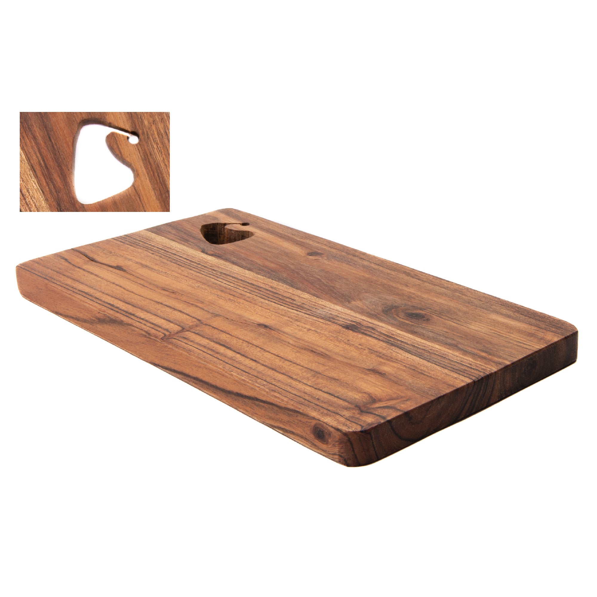Acacia Rectangular Wooden Serving Board with Cutout Santa Hat, Christmas, Serving Tray, Holiday Decor