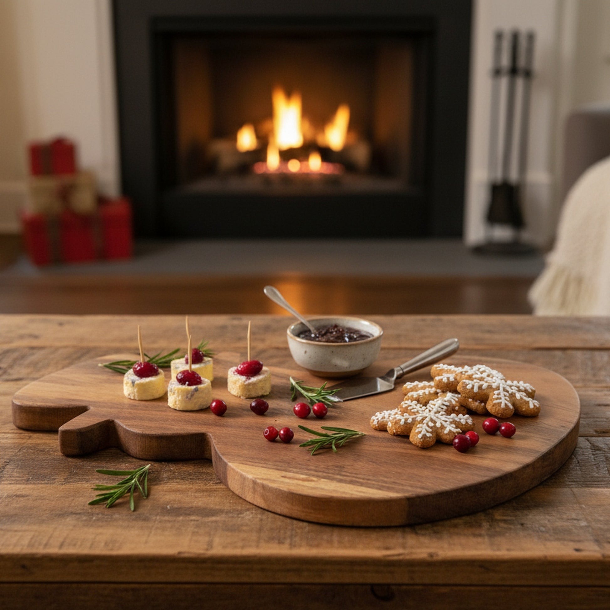 Acacia Wood Shaped Serving Board Snowman, Christmas, Serving Tray, Holiday Decor