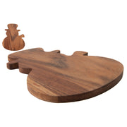 Acacia Wood Shaped Serving Board Snowman, Christmas, Serving Tray, Holiday Decor