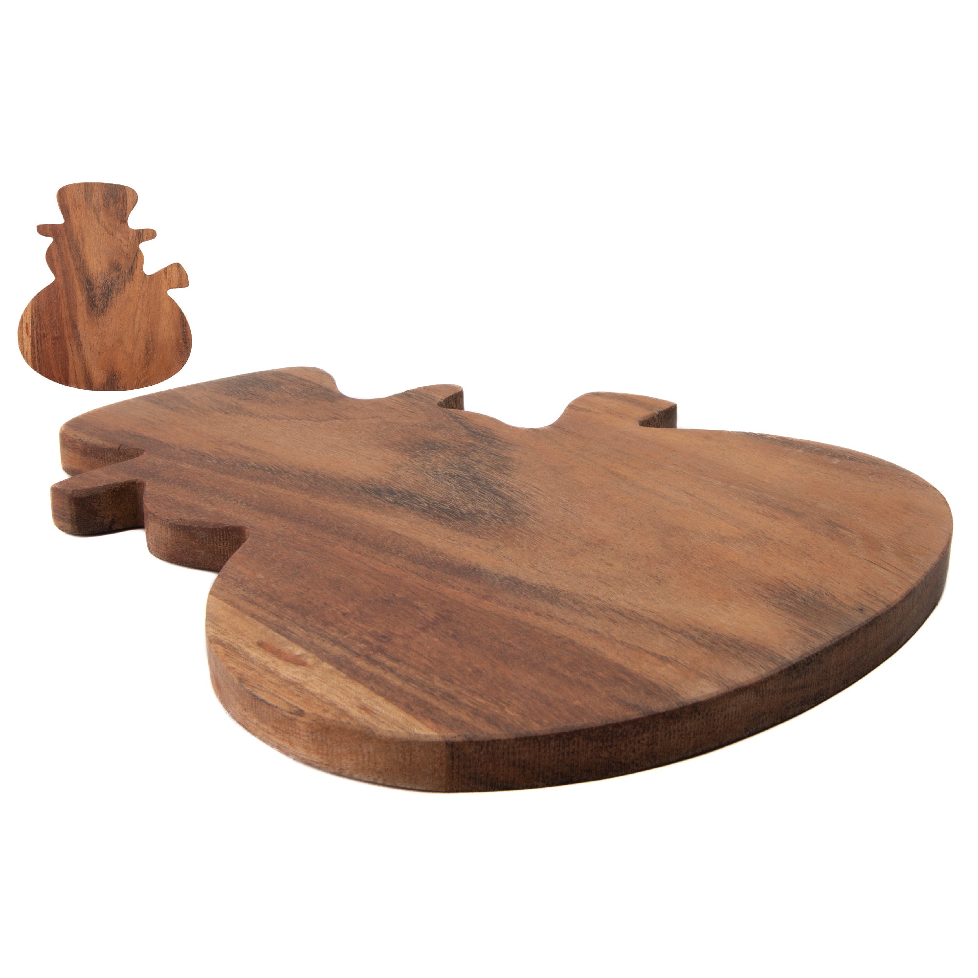 Acacia Wood Shaped Serving Board Snowman, Christmas, Serving Tray, Holiday Decor