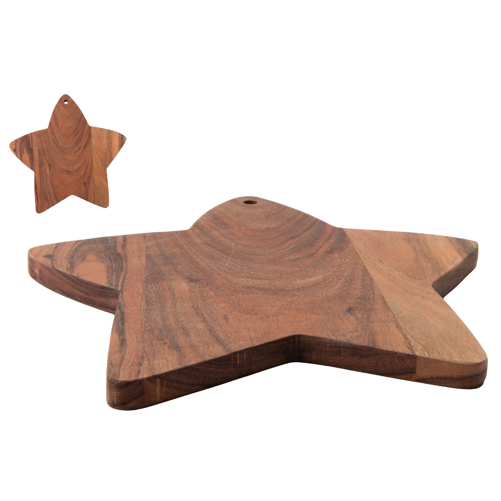 Acacia Wood Shaped Serving Board Star, Serving Tray, Holiday Decor