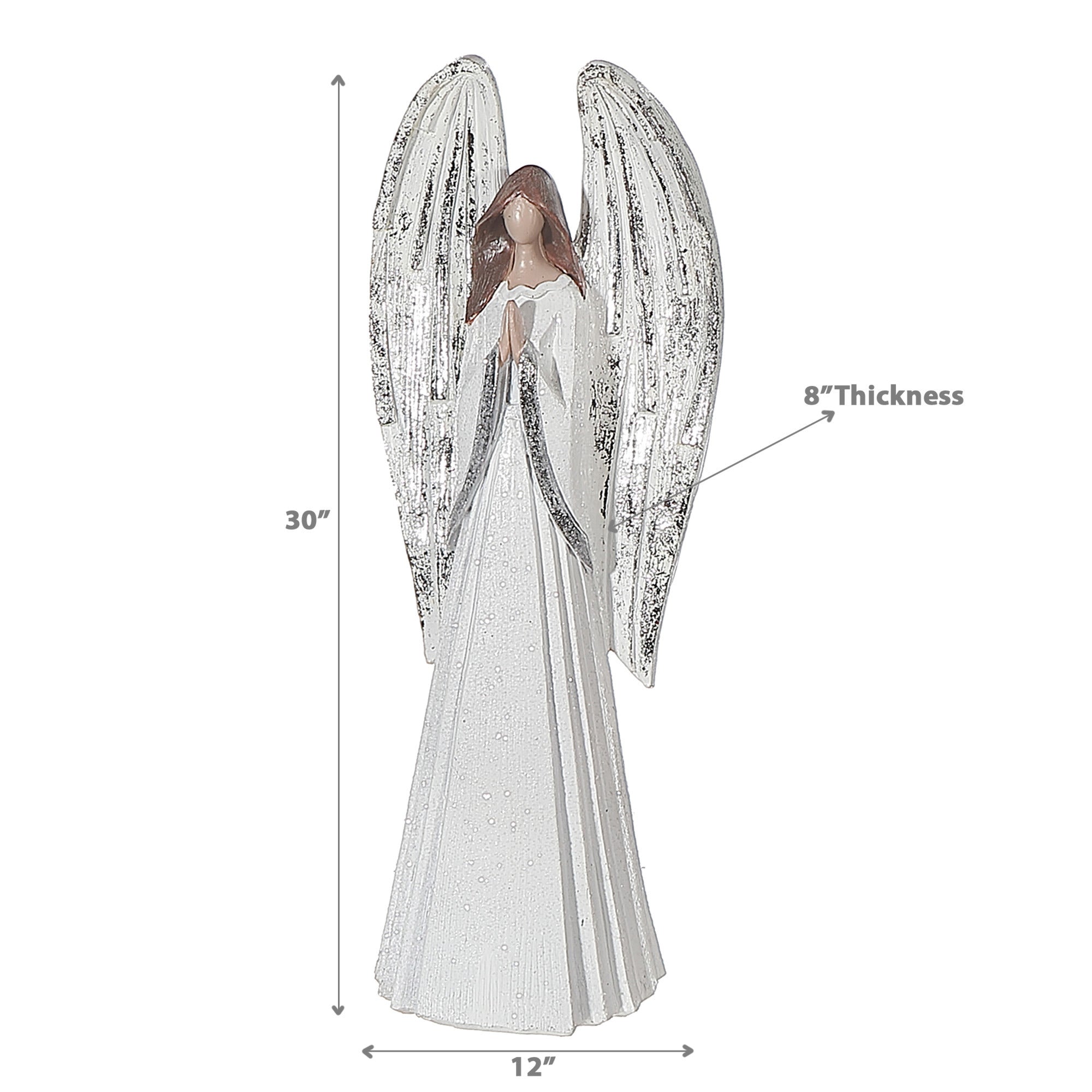 Resin Angel Figurine, Christmas Angel Decoration, Religious Holiday Tabletop Decor