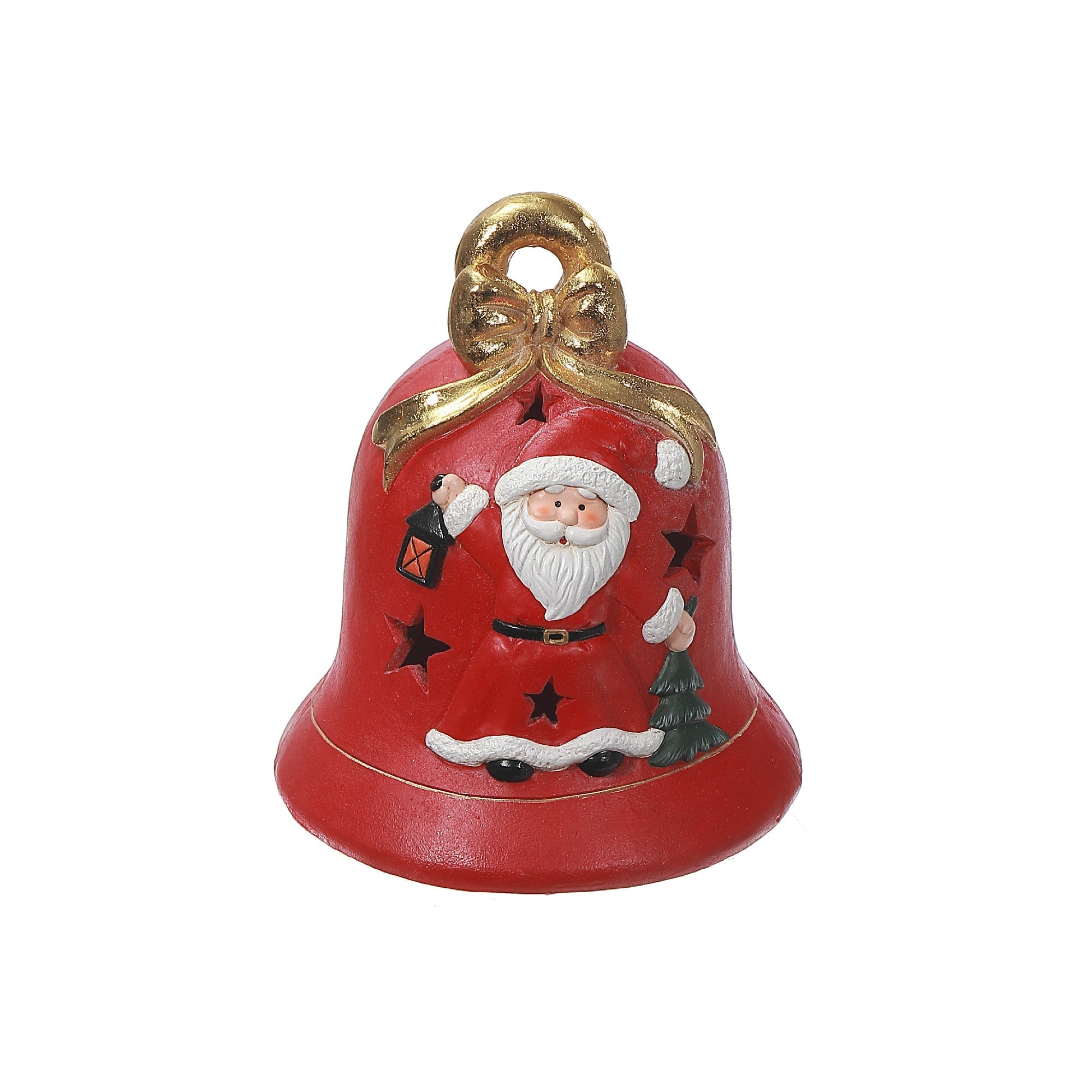 LED Magnesia Bell with Santa – Christmas LED Decoration, Holiday Tabletop