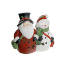 Led Magnesia Santa And Snowman Figurine