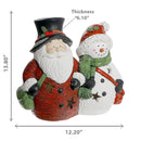 Led Magnesia Santa And Snowman Figurine