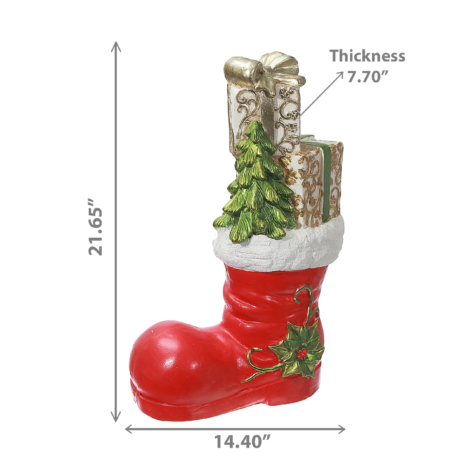 Magnesia Presents in Boot – Christmas Holiday Decoration, Festive Accent