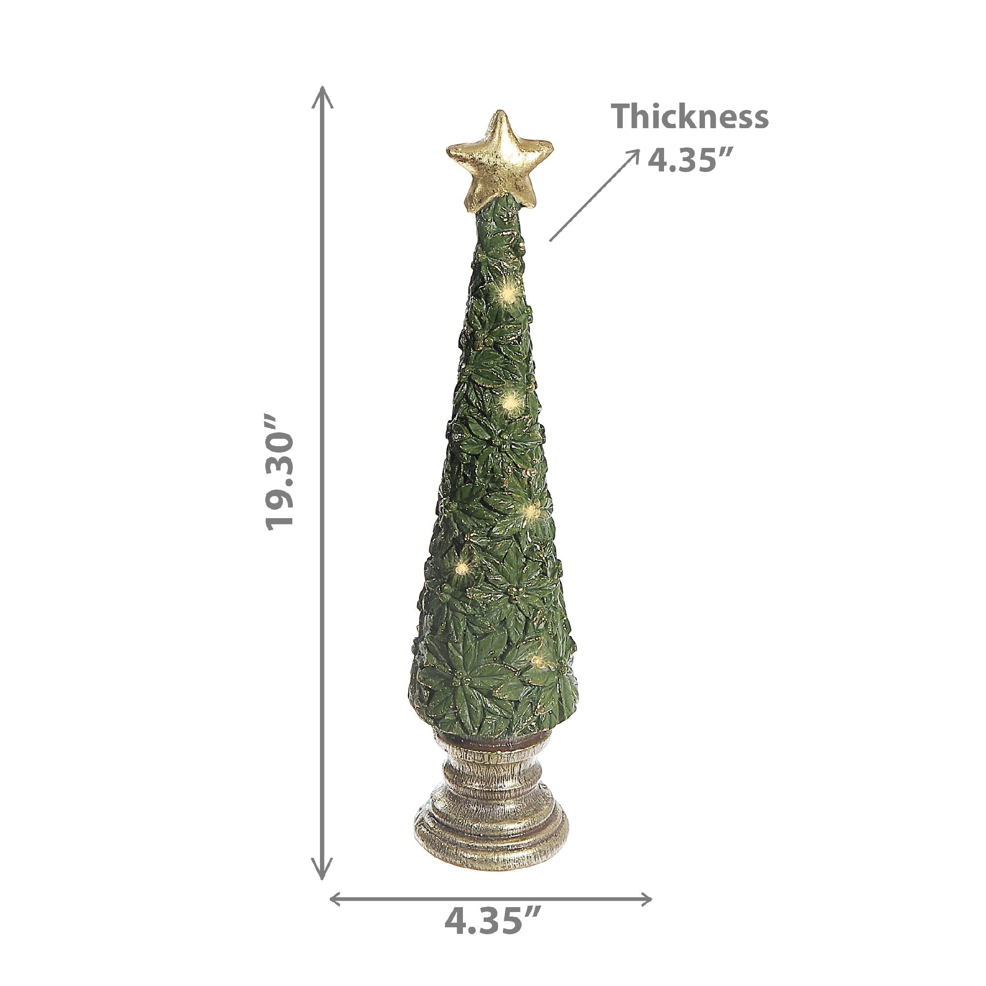 LED Magnesia Green Poinsettia Tree – Christmas LED Decor, Holiday Tabletop Tree