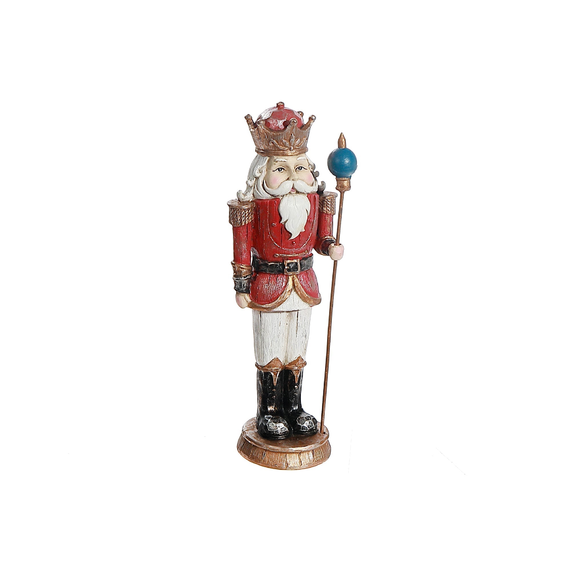 Polyresin Nutcracker Figurine Red – Christmas Decoration, Holiday Figurine