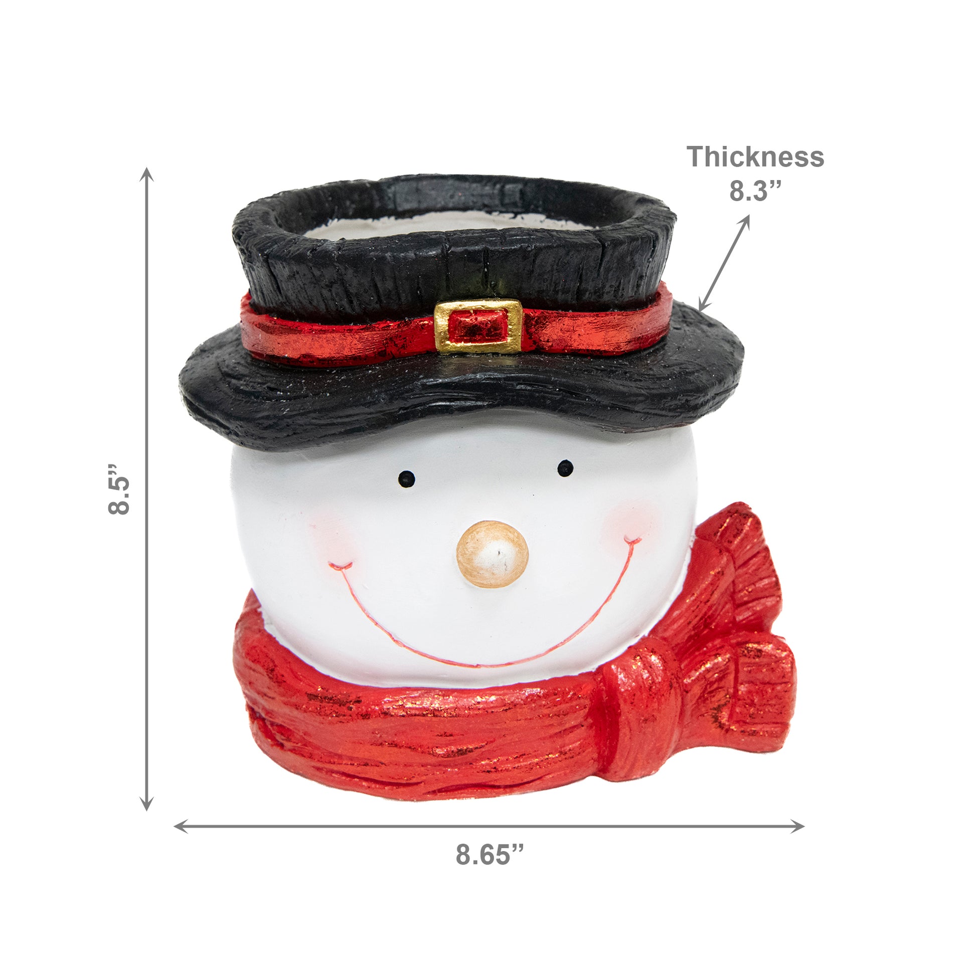Magnesia Snowman with Top Hat Planter, Christmas, Planter, Holiday Decor